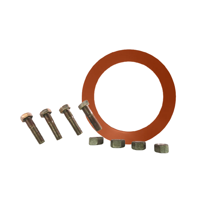 Gasket Flange Pack w/ Red Rubber Gaskets 1/8'' and ZINC PLATED Hardware