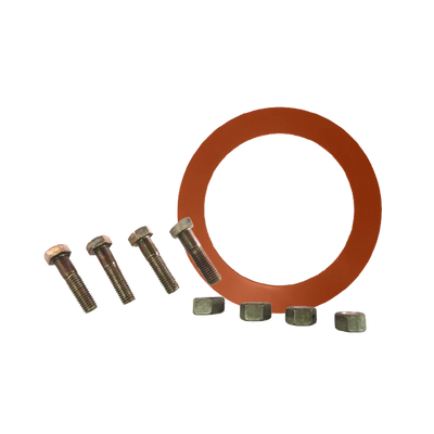 Gasket Flange Pack w/ Red Rubber Gaskets 1/8'' and ZINC PLATED Hardware